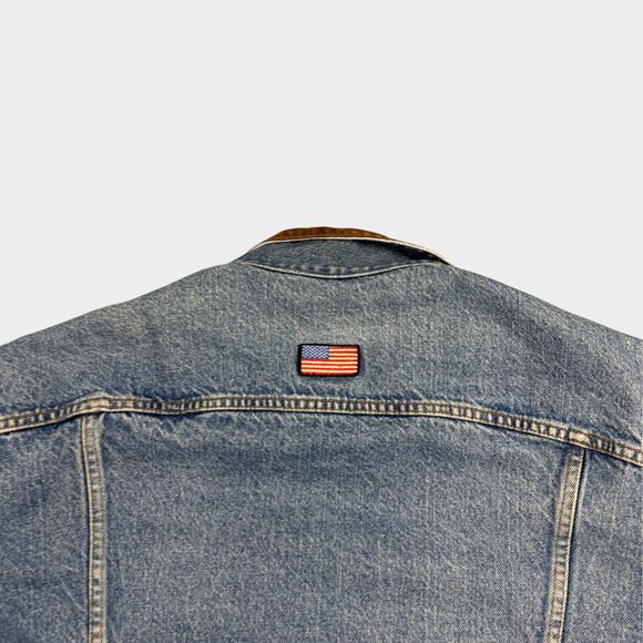 Vintage Texas Wear Denim Jacket Mens Large Corduroy Collar Western Trucker 90s - Picture 14 of 14
